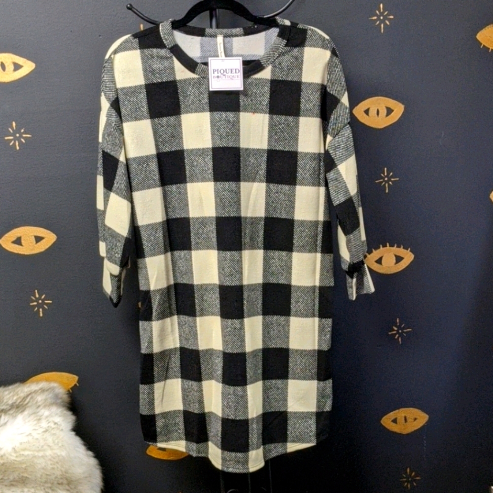 Buffalo Plaid Dress *stain*
